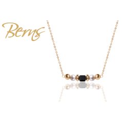 R13620 NECKLACE LAUREN" JET-WH GO"