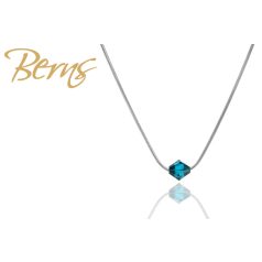 R13662 NECKLACE GIANA"-BLUE ZIRC SS"