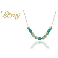 R13679 NECKLACE HAZEL" LTGREEN-B.ZIR GO"