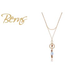 R13931 NECKLACE TAMAR DUO V.GOLD-LT.BLUE GO