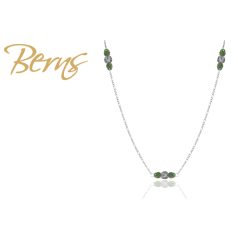 R14002 NECKLACE INDRA DK.GREEN-B.DIAMOND SS