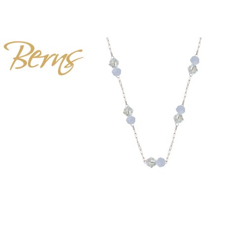 R14185 NECKLACE ELINA LTBLUE-LTAZORE SS