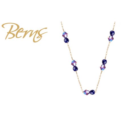 R14188 NECKLACE ELINA DKBLUE-IRIS GO