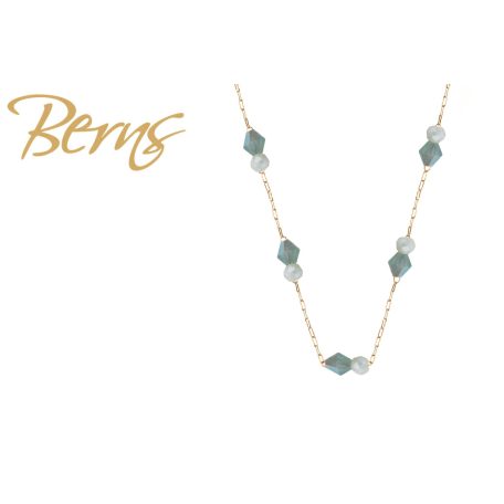 R14190 NECKLACE ELINA MINT-P.OPAL.SH GO