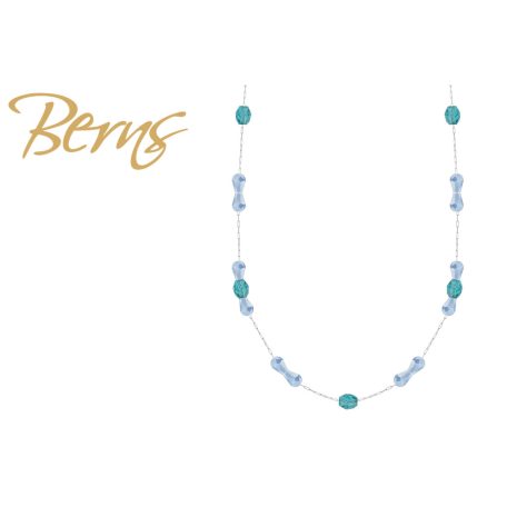 R14204 NECKLACE GLORY BLZIRCON-LTBLUE SS
