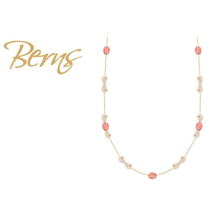 R14210 NECKLACE GLORY RPEACH-CREAM GO