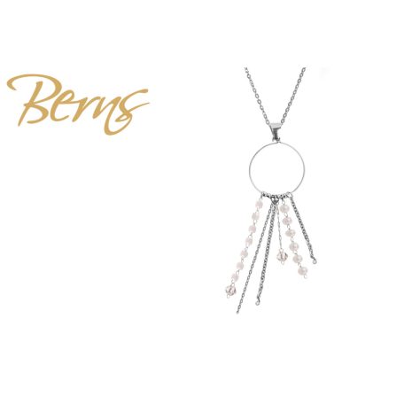 R14238 NECKLACE PEACH WHITE SS