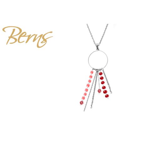 R14239 NECKLACE PEACH RED SS