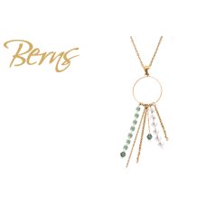 R14241 NECKLACE PEACH LTGREEN GO