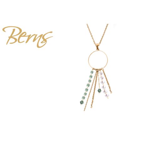 R14241 NECKLACE PEACH LTGREEN GO