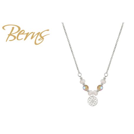 R14344 NECKLACE ROSELLE BEIGE SS