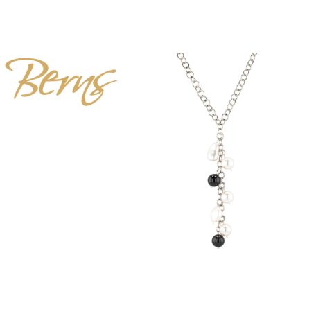 R14557 NECKLACE SORELLA BL&WHITE SS