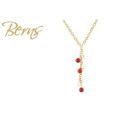 R14559 NECKLACE SORELLA RED&WHITE GO