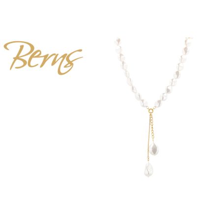 R14626 NECKLACE PEARLIS WHITE GO