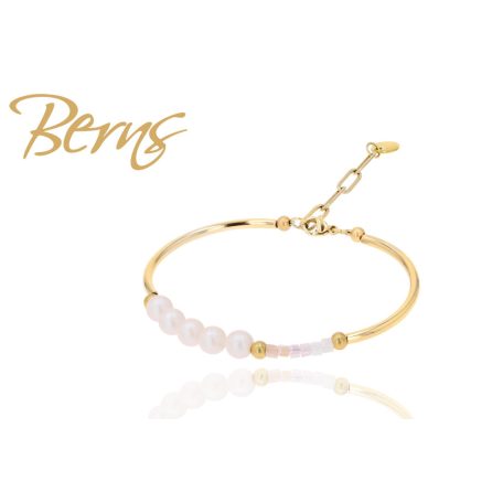 R21795 BRACELET "PALERMO" PE.WH-BEIGE GO