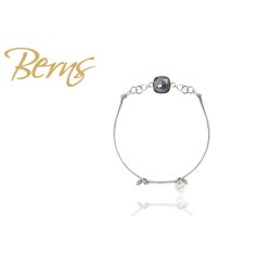 R22404 BRACELET YLA"  I.DKGREY-SILVER 10MM SS"