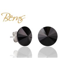 R31142 EARRINGS GALAXY JET 10MM SS