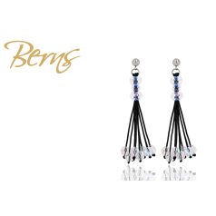 R32621 EARRINGS "EVELIN" BLACK-AB SS