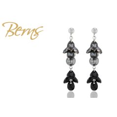 R32634 EARRINGS "ISIS" JET-SINI-DKG SS