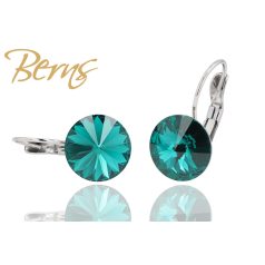 R32978 EARRINGS FR. GALAXY"-EMER 10MM"