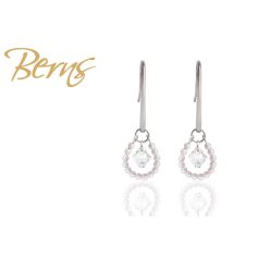 R33485 EARRINGS VIVIAN" PE.WH-CRY SS"