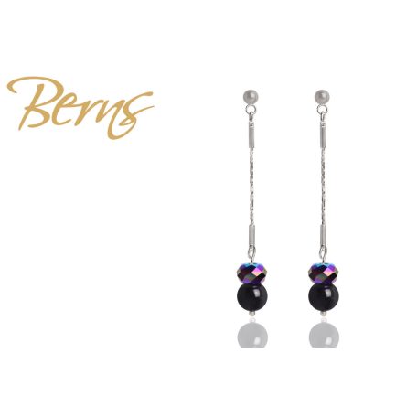 R33538 EARRINGS HALEY" MBLACK-JET.SH SS"
