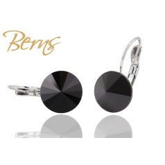 R33549 EARRINGS FR. GALAXY"-JET 10MM"