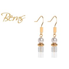 R33605 EARRINGS LAUREN" CRY-WHITE GO"