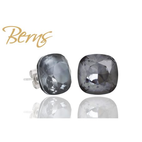 R33690 EARRINGS YLA I-DK.GREY 12MM SS