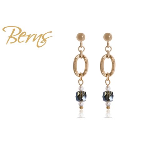 R33839 EARRINGS ELLIS WHITE-DKBLUE GO