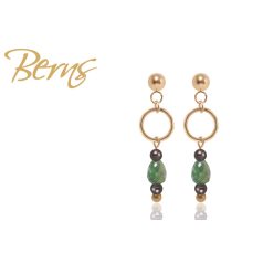 R33948 EARRINGS TAMAR BROWN-EMERALD GO