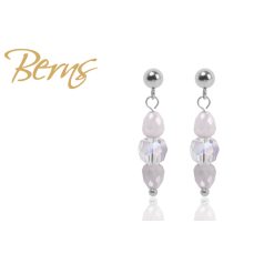 R34021 EARRINGS INDRA WHITE-CRY.SH SS
