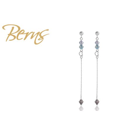 R34040 EARRINGS DESTINY PAC.OPAL-B.DIAMOND SS