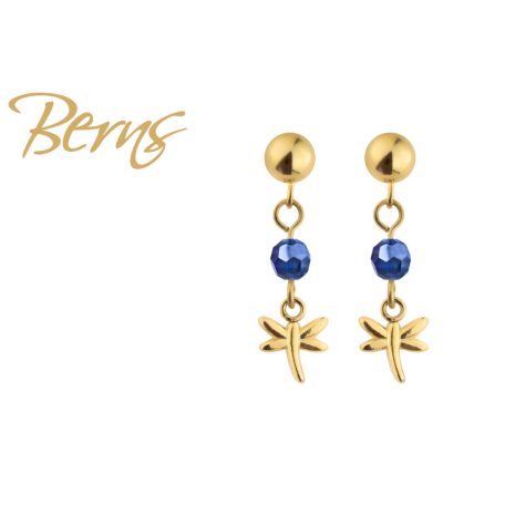 R34246 EARRINGS SOLARIS DRAGONFLY SAPPHIRE GO