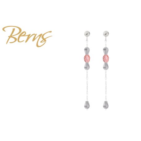 R34251 EARRINGS GLORY RPEACH-GREY SS