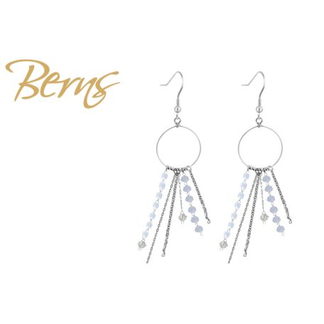 R34299 EARRINGS PEACH LTBLUE SS