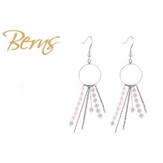 R34300 EARRINGS PEACH LTROSE SS