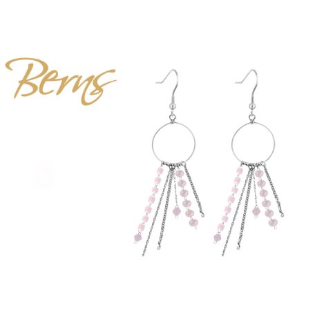 R34300 EARRINGS PEACH LTROSE SS