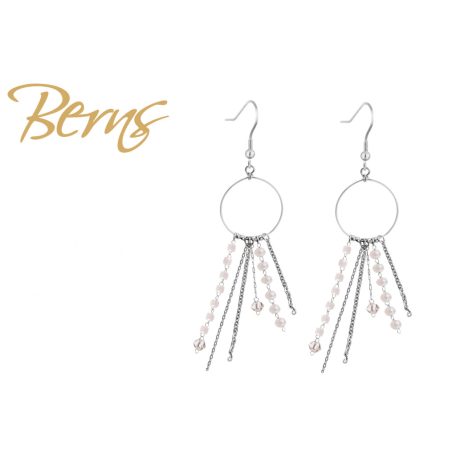 R34301 EARRINGS PEACH WHITE SS