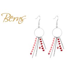 R34302 EARRINGS PEACH RED SS