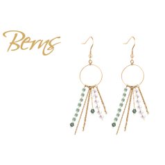 R34304 EARRINGS PEACH LTGREEN GO