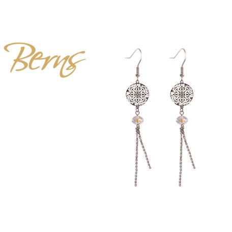 R34307 EARRINGS MANDALA CRY.SH SS