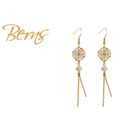 R34308 EARRINGS MANDALA WH.OPAL.SH GO