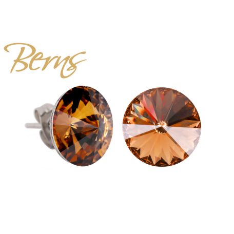 R34319 EARRINGS GALAXY LTTOPAZ 12MM SS