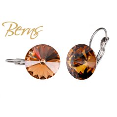 R34328 EARRINGS FR. GALAXY LTTOPAZ 14MM SS