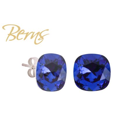R34370 EARRINGS YLA DKSAPPHIRE 12MM SS