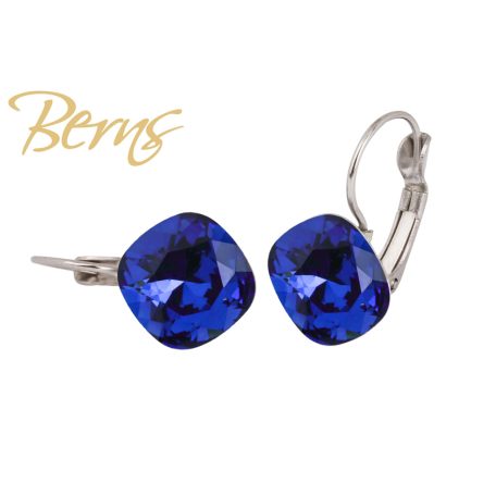 R34405 EARRINGS FR. YLI DKSAPPHIRE 10MM SS