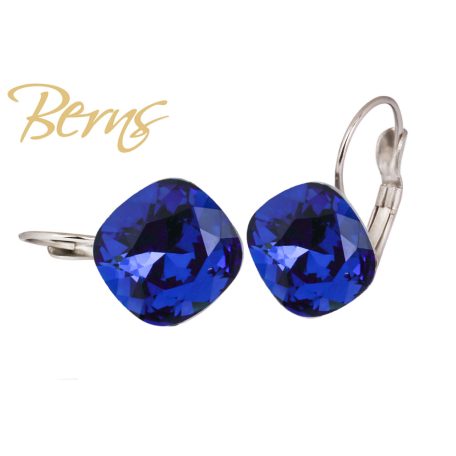 R34406 EARRINGS FR. YLI DKSAPPHIRE 12MM SS