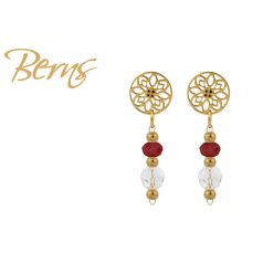 R34446 EARRINGS ROSELLE DKRED GO