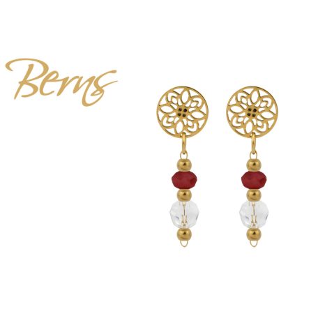 R34446 EARRINGS ROSELLE DKRED GO